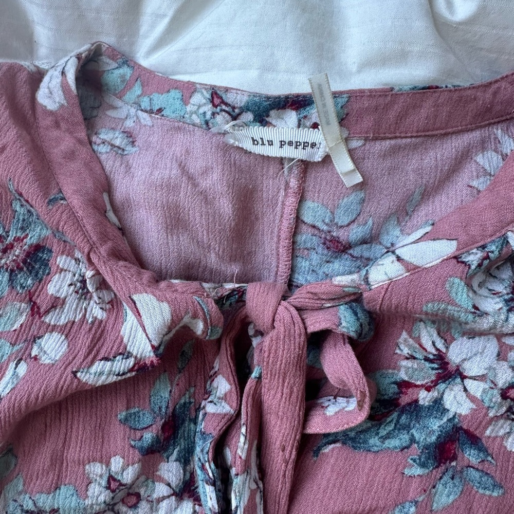Blu Pepper High neck pink floral dress - Picture 3 of 3
